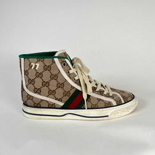 Gucci 77 Tennis High Tops Size 38