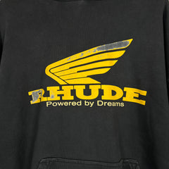 Rhude Black "Powered By Dreams" Hoodie Size L