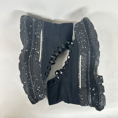 Alexander McQueen Black Speckled Tread Slick High Top Sneakers Size 42