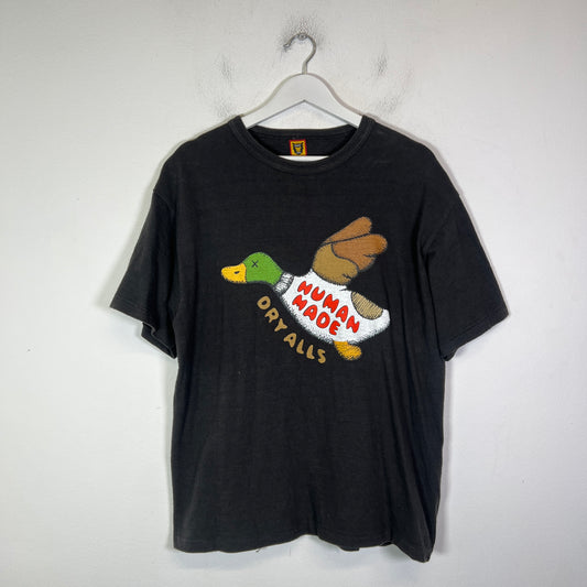Human Made x Kaws Black Flying Duck Graphic T-Shirt Size XL