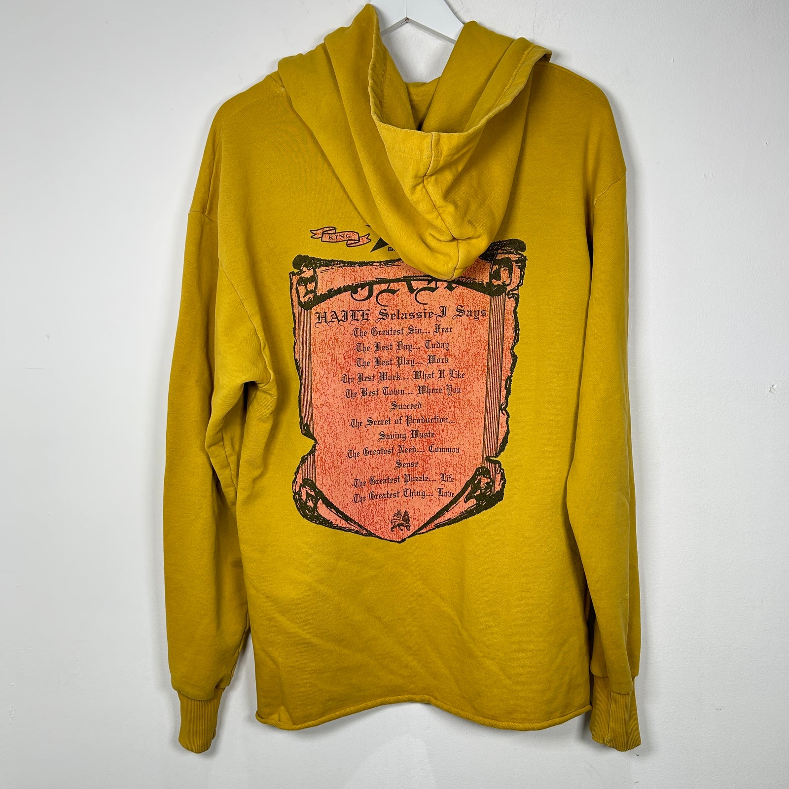 Barriers  'King of Kings' Yellow Graphic Hoodie Size M