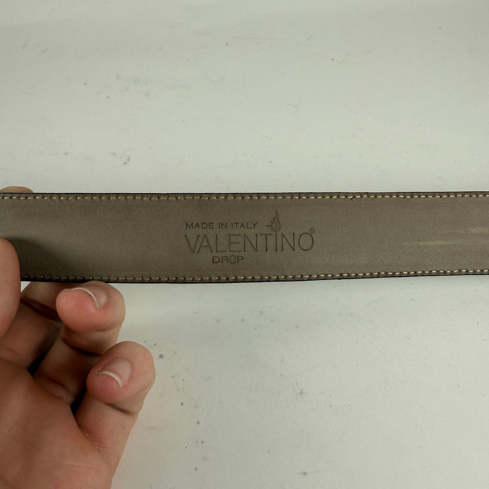 Valentino Embossed Croc Black Belt Size 30
