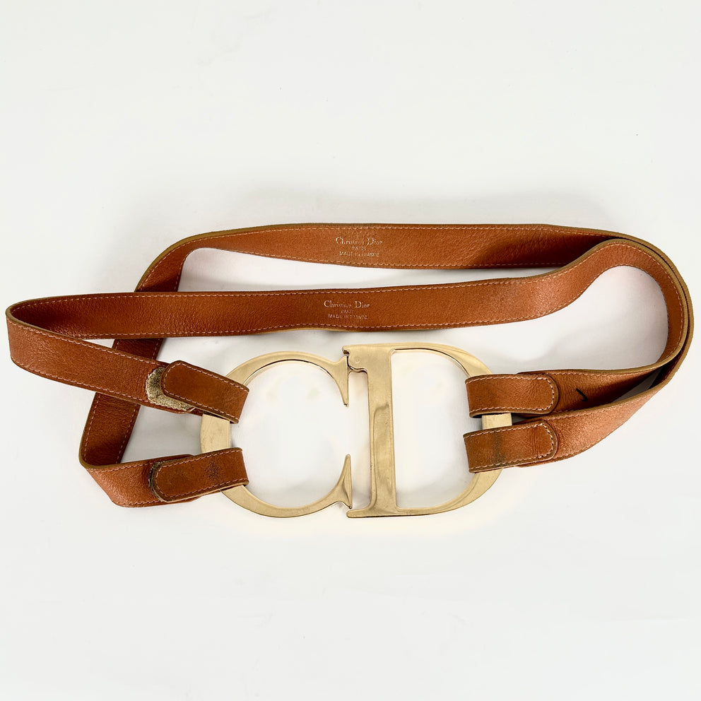 Christian Dior SS00 Gold 'CD' Jumbo Belt Size S