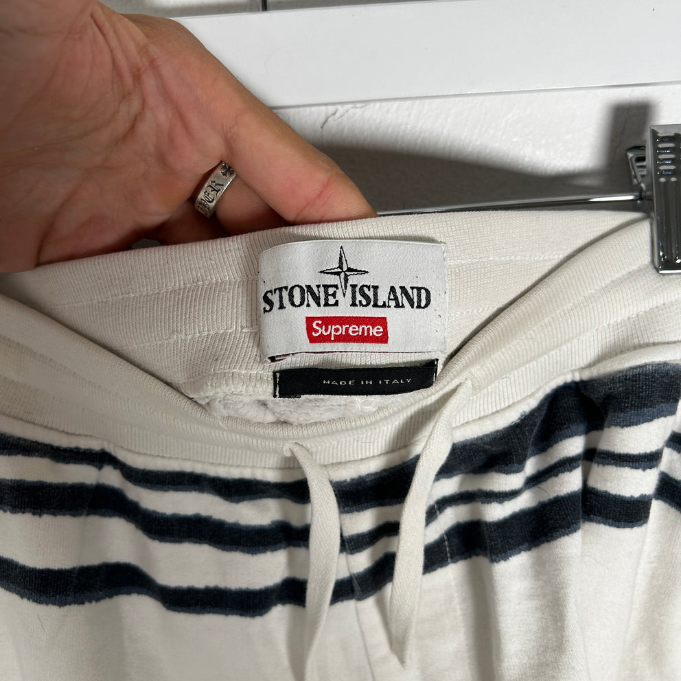 Stone Island x Supreme Blue Stripped Shorts Size S