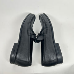 Ferragamo Black Pebble Leather Loafers Size 12