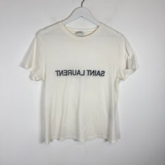 Saint Laurent White Reverse Tee Size S