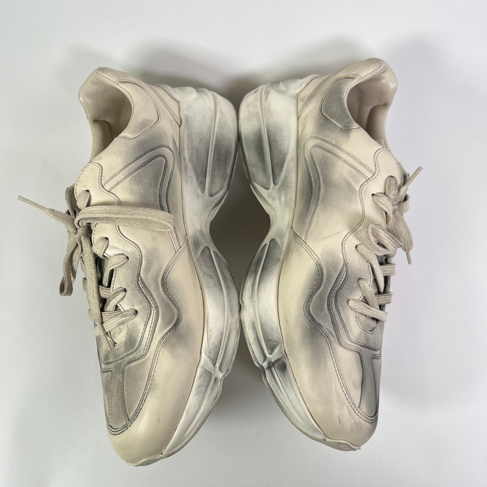 Gucci Mouth Print Distressed Calfskin Rhyton Sneaker