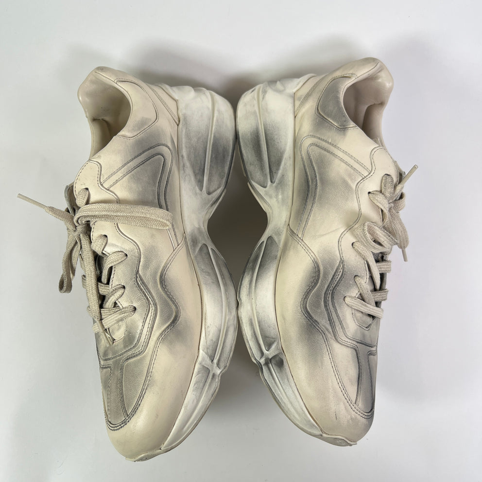 Gucci Mouth Print Distressed Calfskin Rhyton Sneaker