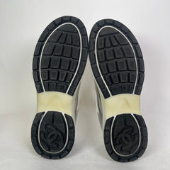 Chanel Metallic Silver Interlocking CC Runner Size 44