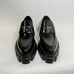 Prada Black Pointy Monolith Loafer Size 37.5