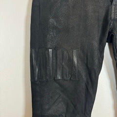 Amiri Black MX1 Embroidered Leather Logo Denim Jeans Size 30
