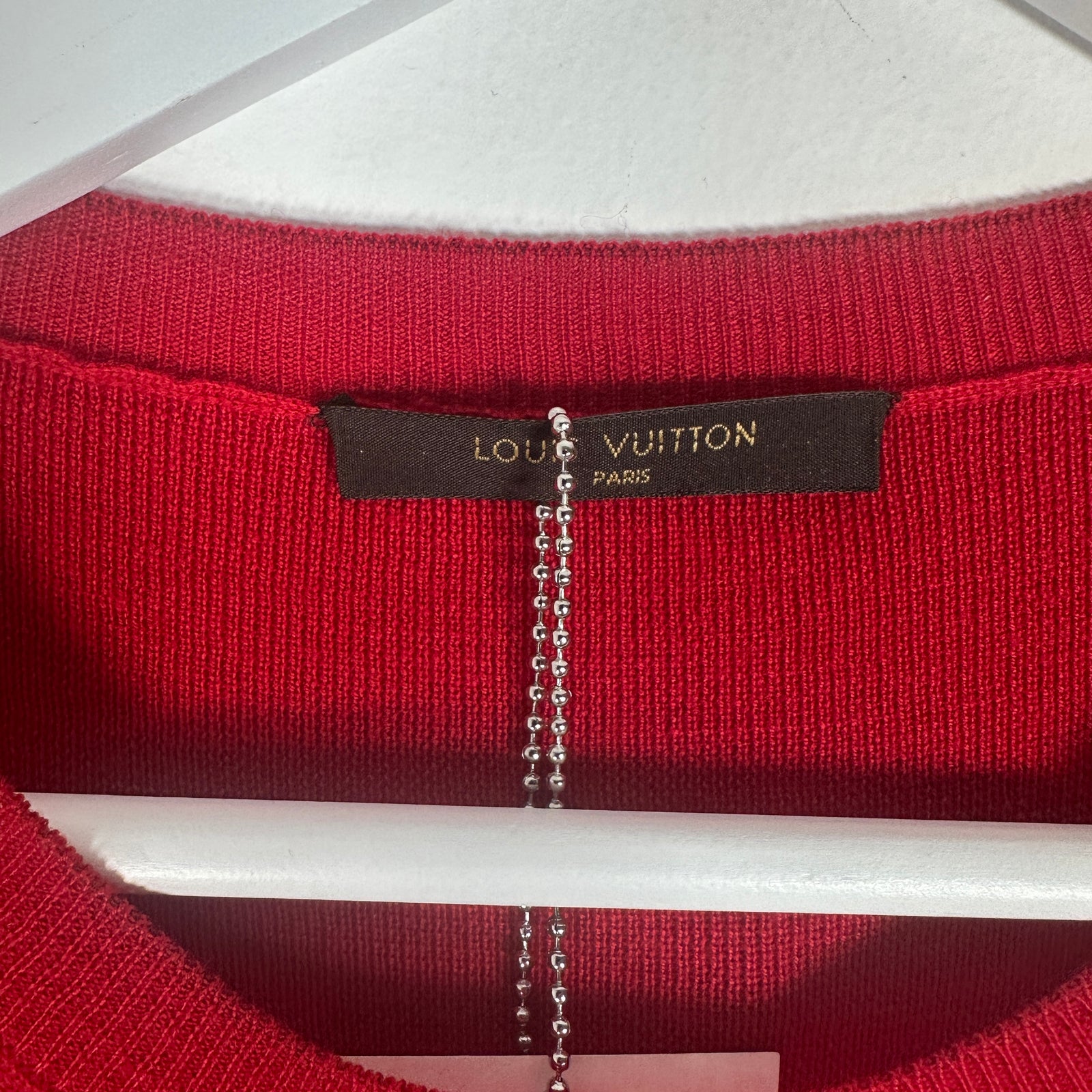 Louis Vuitton Red Wool Logo Dress Size 4