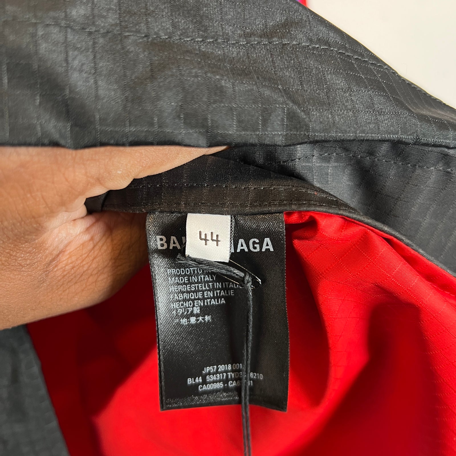 Balenciaga Red/Blue Technical Ripstop Logo Jacket Size 1