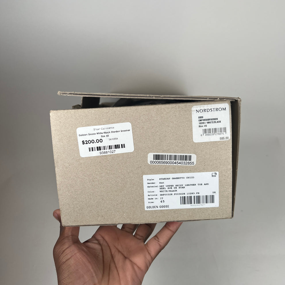 Golden Goose White/Black Stardan Sneaker Size 45