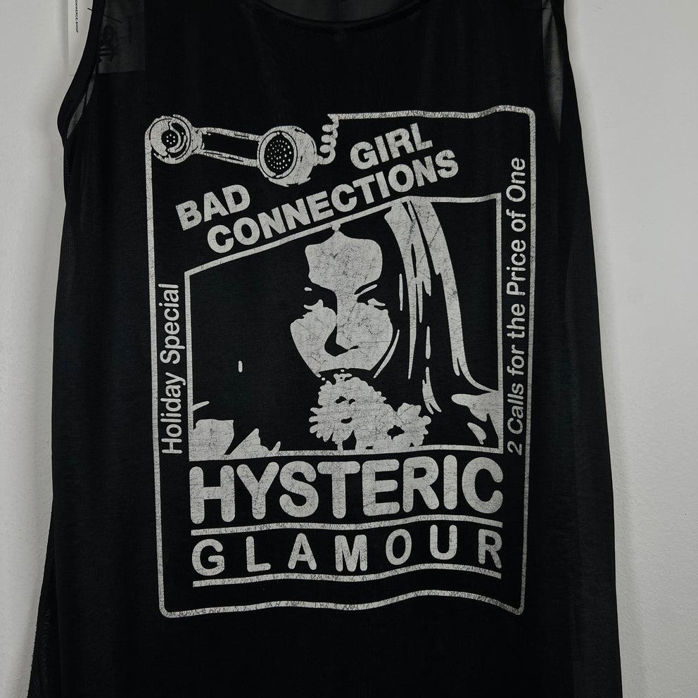 Hysteric Glamour Black 'Bad Girl Connections' Silk Tank Top Size M
