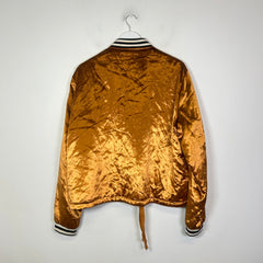Saint Laurent Paris Liquid Gold Velvet Bomber Jacket Size 56