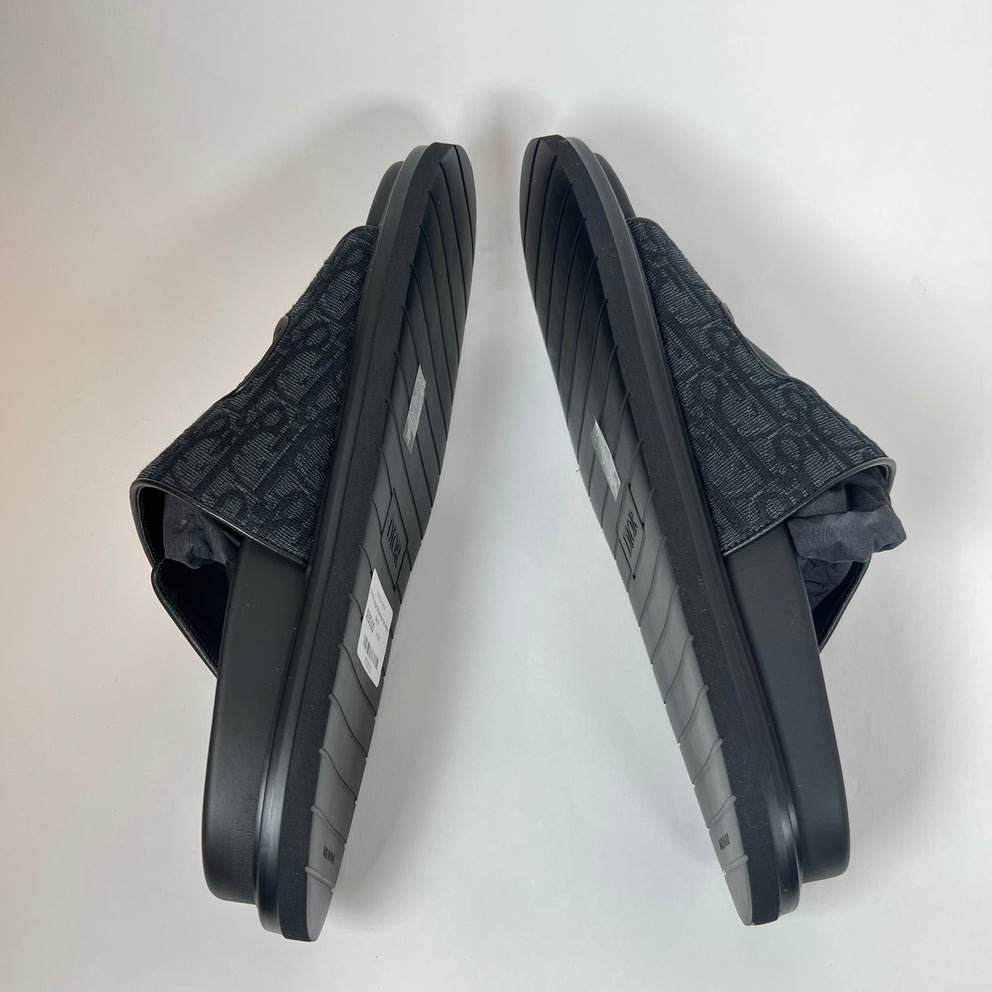 Dior Black/Black Aqua Oblique Sandals Size 43
