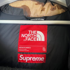 Supreme x The North Face AW21 Bleached Denim Print Down Jacket Size XL