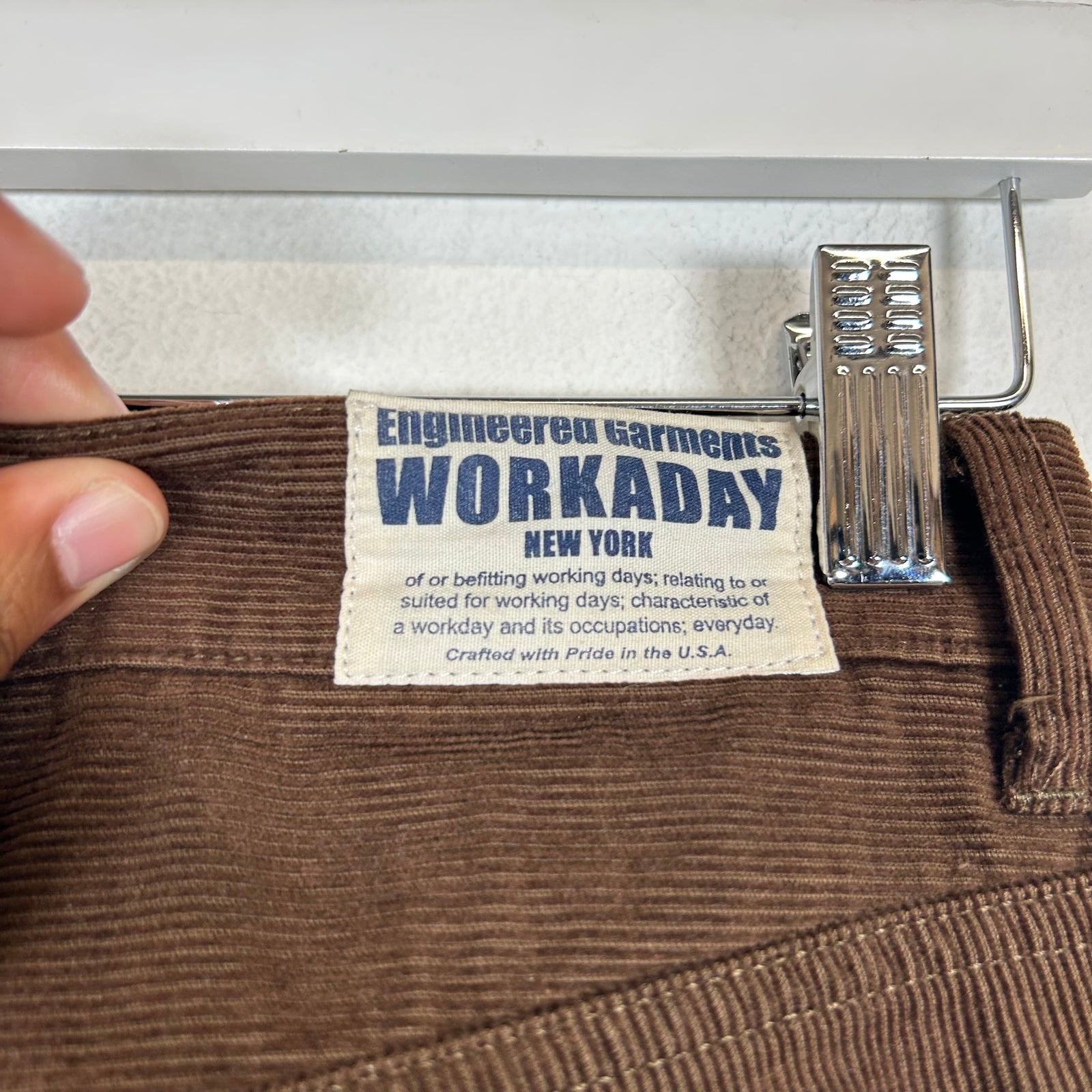 Engineered Garments Brown Workdaday Corduroy Pants Size 30