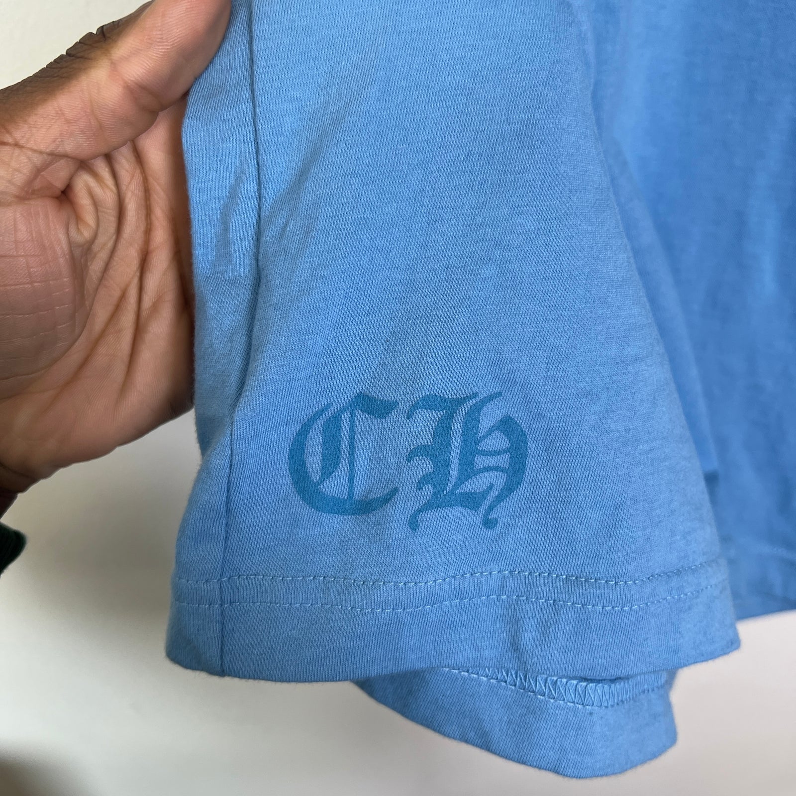 Chrome Hearts Blue/Pink Miami Art Basel Horseshoe Logo T-Shirt Size S