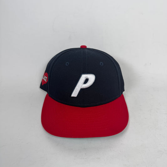 Palace x New Era Navy/Red P Logo Fitted Cap Size 7