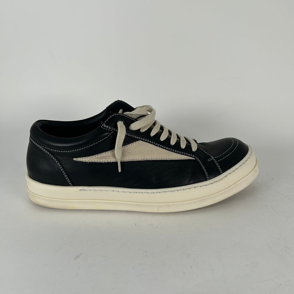 Rick Owens Black Milk Leather Vintage Sneaker Vans size 45