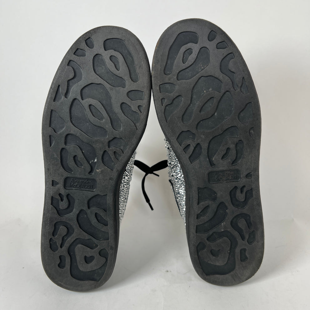 Alexander McQueen Black/Silver Crystal Sneaker Size 43