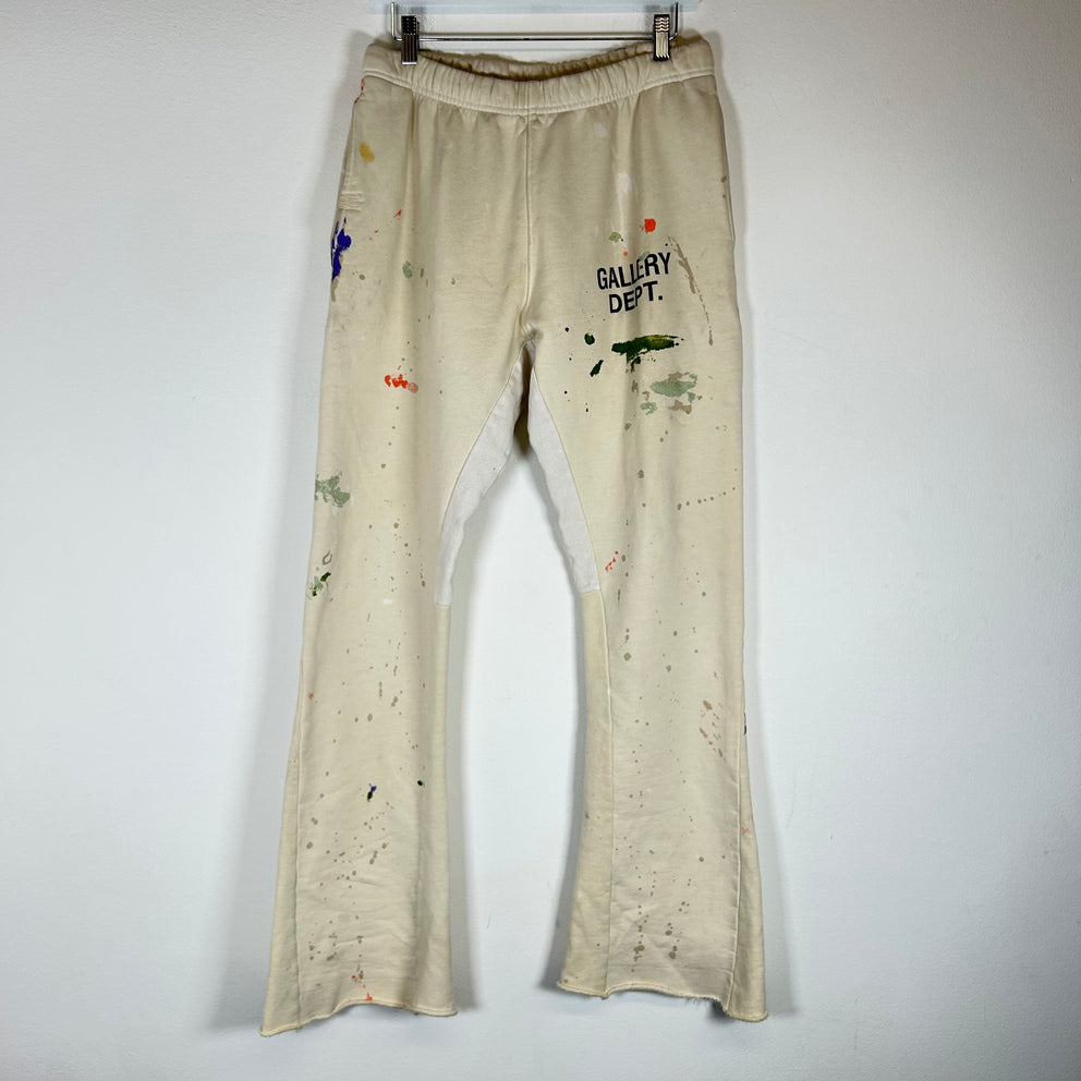 Gallery Dept Cream Paint Splatter Flared Sweatpants Size M