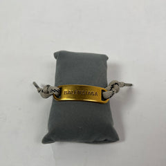 Balenciaga Beige Gold Plate Rope Bracelet