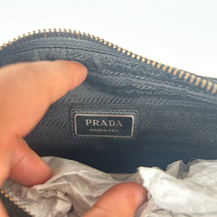 Prada Black Re-Nylon Saffiano Trim Crossbody Bag
