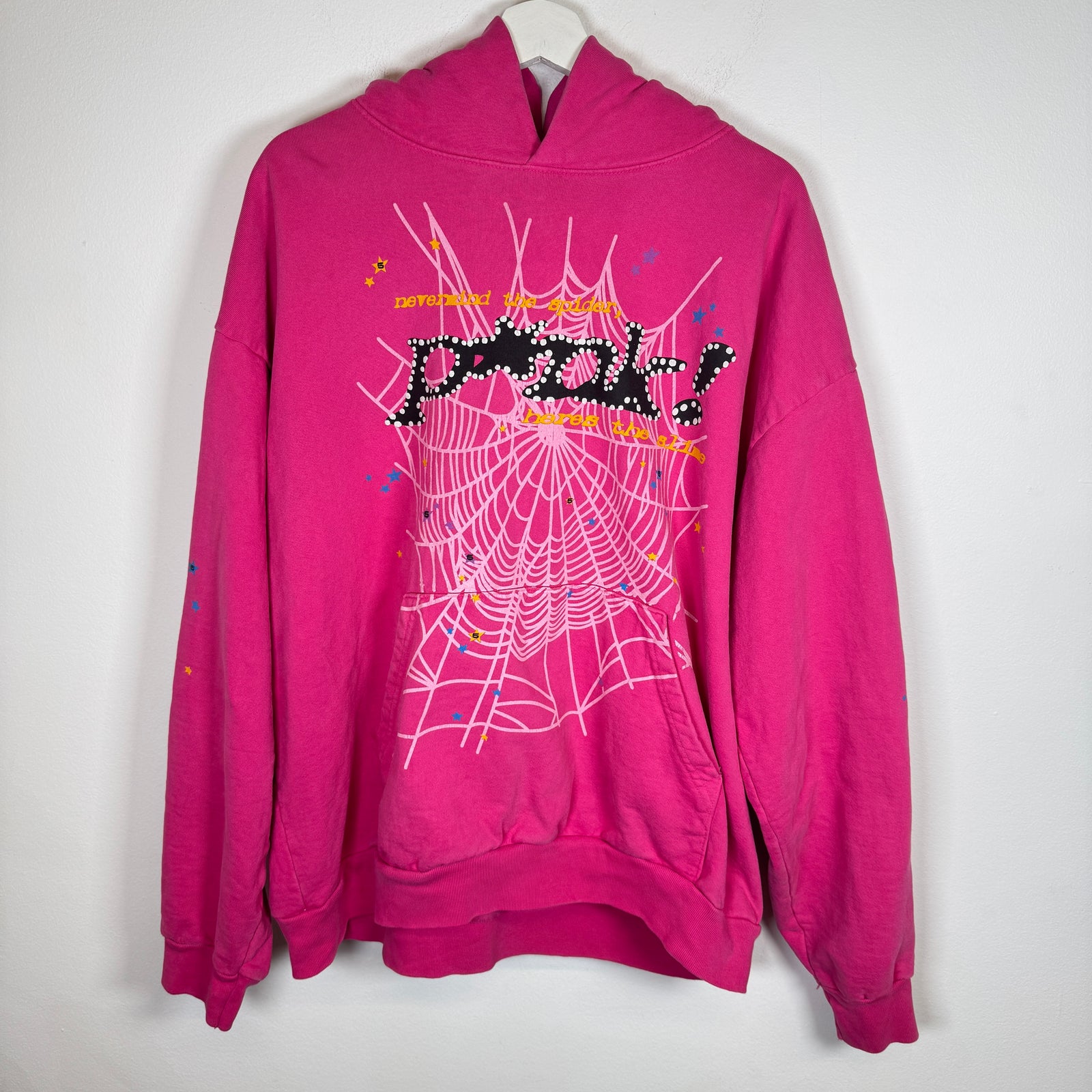 Sp5der Worldwide Pink P*NK Hoodie Size XL