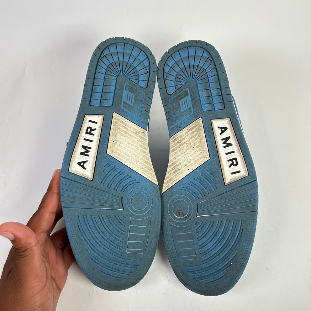 Amiri Blue Shimmer Skeleton Low-Top Sneakers