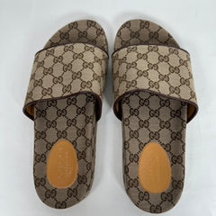 Gucci Beige GG Canvas Slide Size GG 10