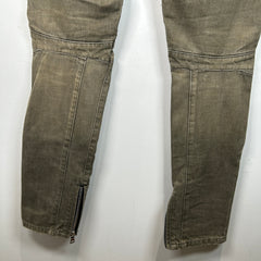 Balmain Green Biker Denim Size 34