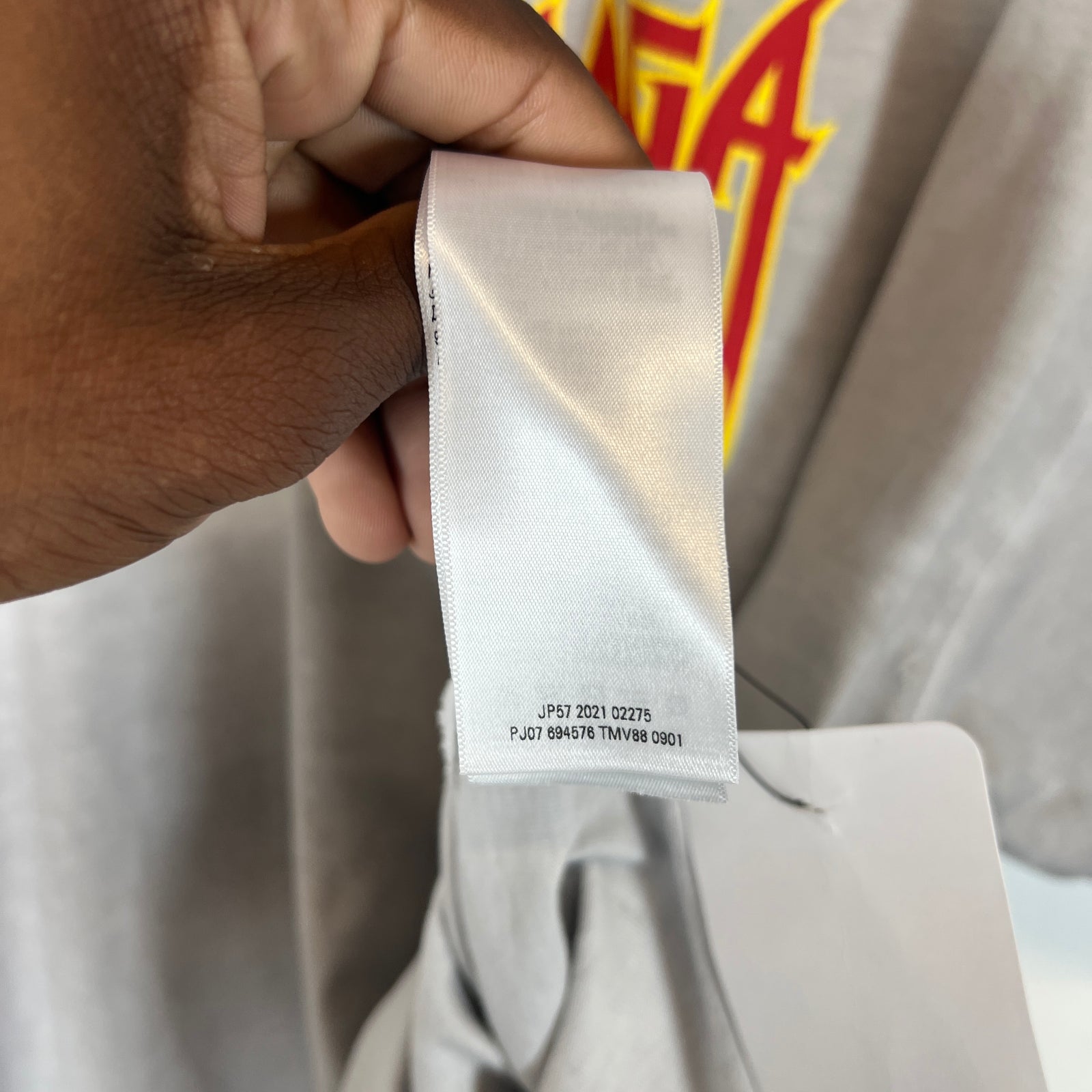 Balenciaga Grey Metal Logo T-Shirt Size 2