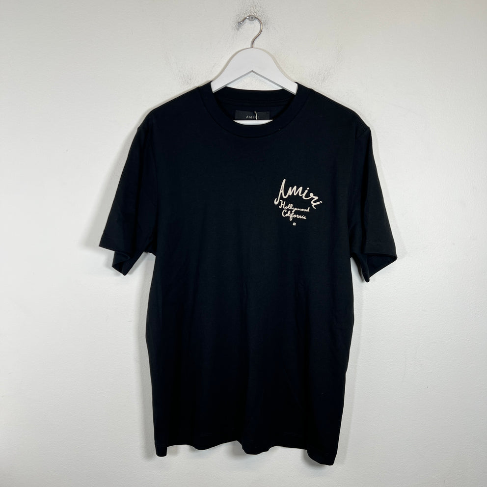 Amiri Black Hollywood Logo T-Shirt Size M