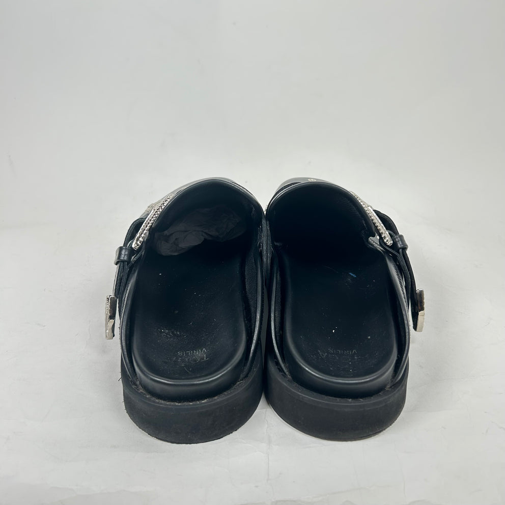 Toga Virilis Black Metal Sabot Loafer Size 43
