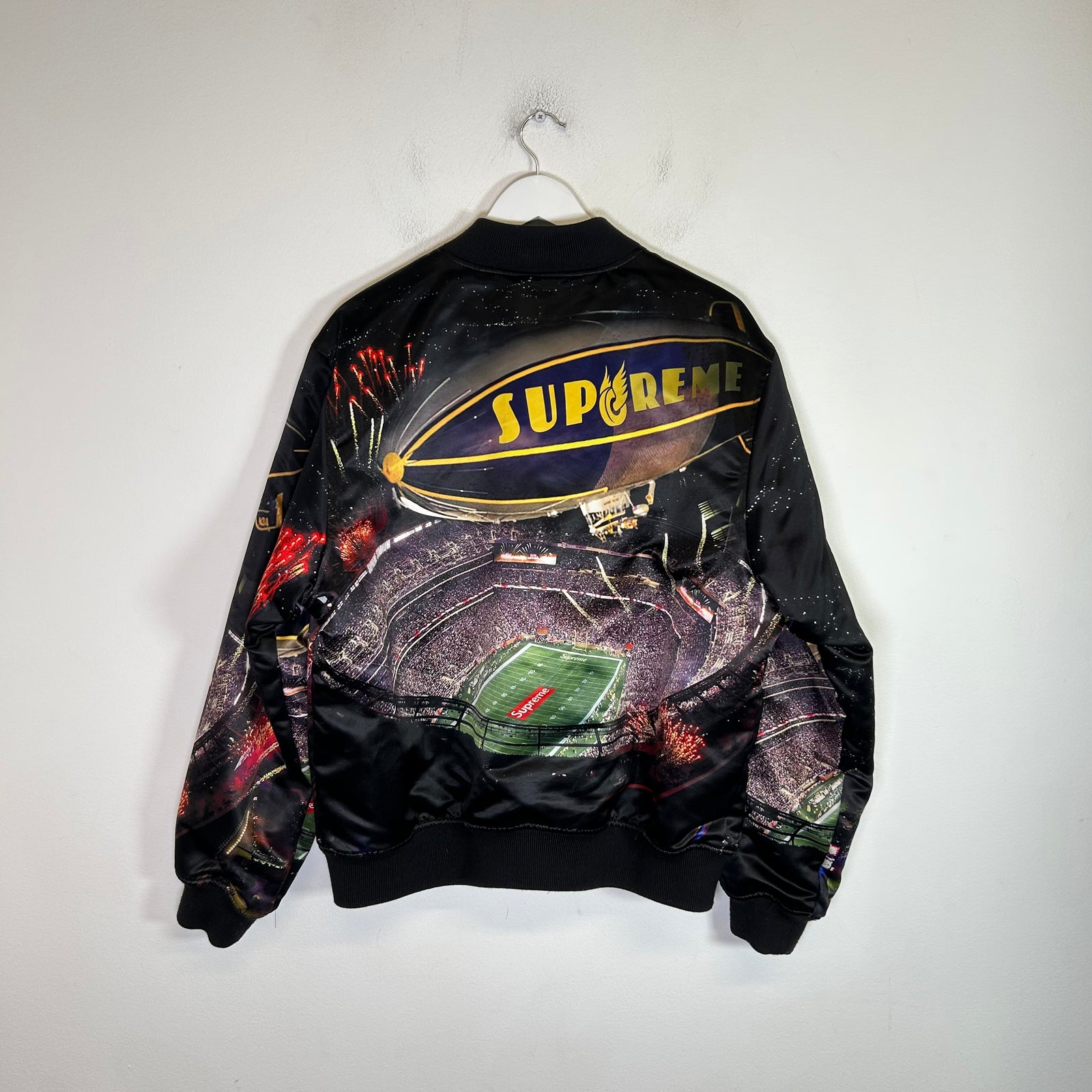 Supreme x Mitchell & Ness Stadium Satin Varsity Jacket Size M