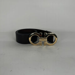 Salvatore Ferragamo Brown Leather Big Buckle Belt Size 32