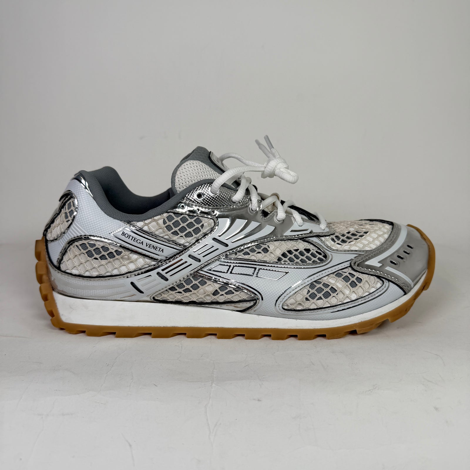 Bottega Veneta Silver Mesh Orbit Sneakers