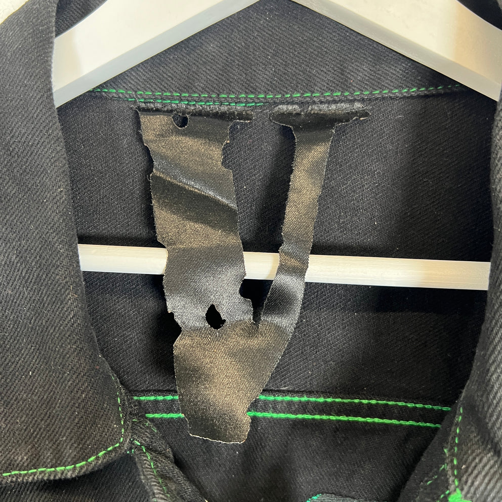 Vlone Black/Green Friends Denim Jacket Size XL