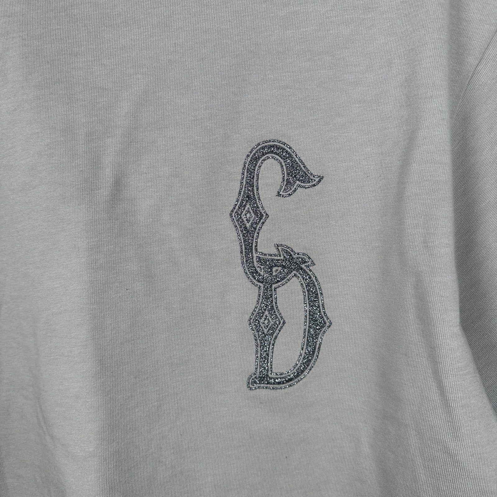 Dior AW/23 'CD' Interlaced Logo Grey T-Shirt Size M