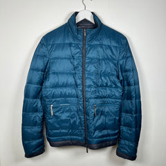 Canalli Blue Leather Zip-Up Jacket Size 50