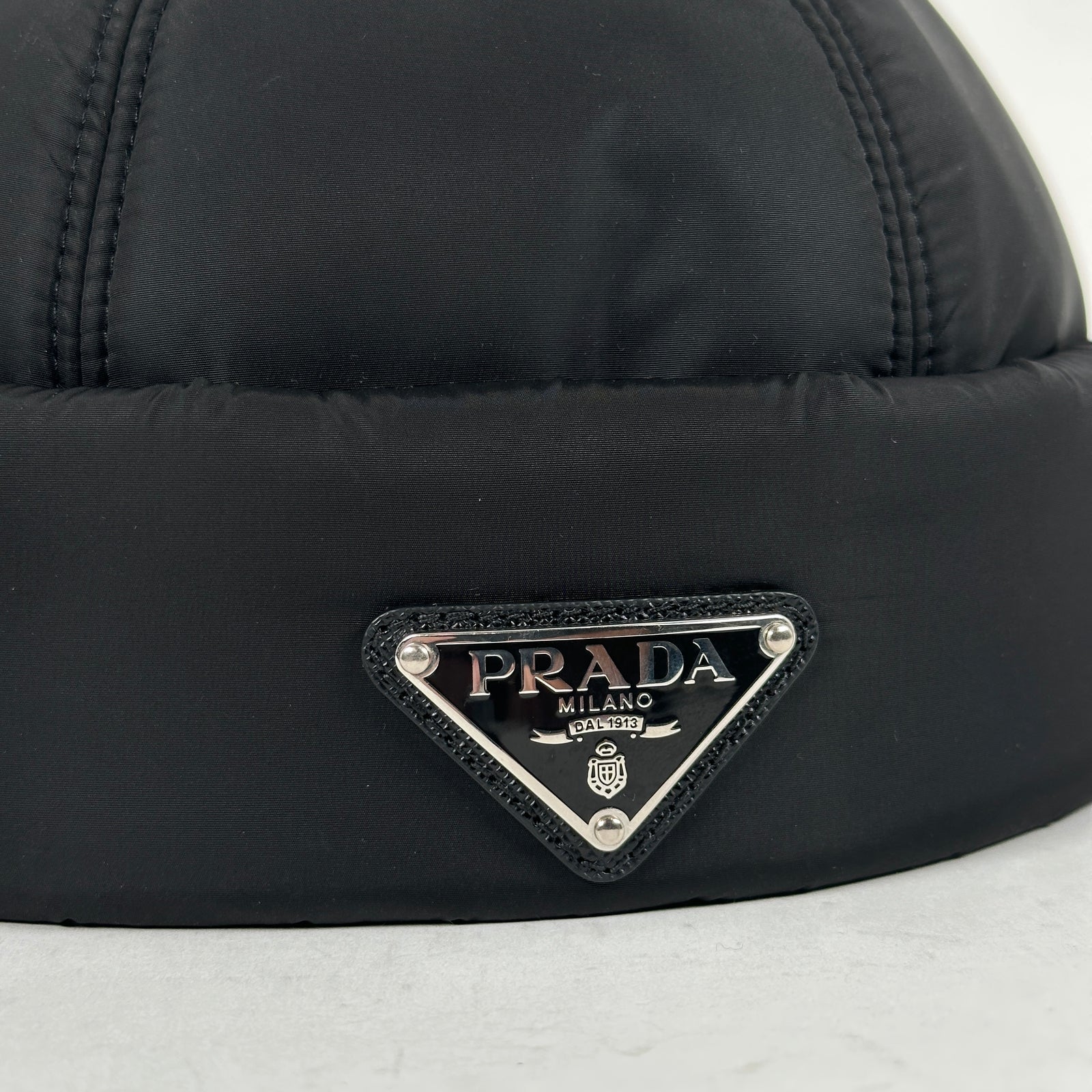 Prada Black Re-Nylon Beanie Size M