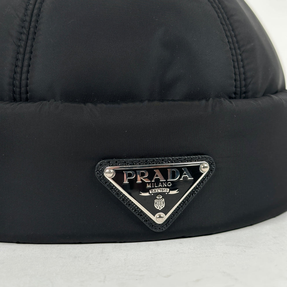 Prada Black Re-Nylon Beanie Size M