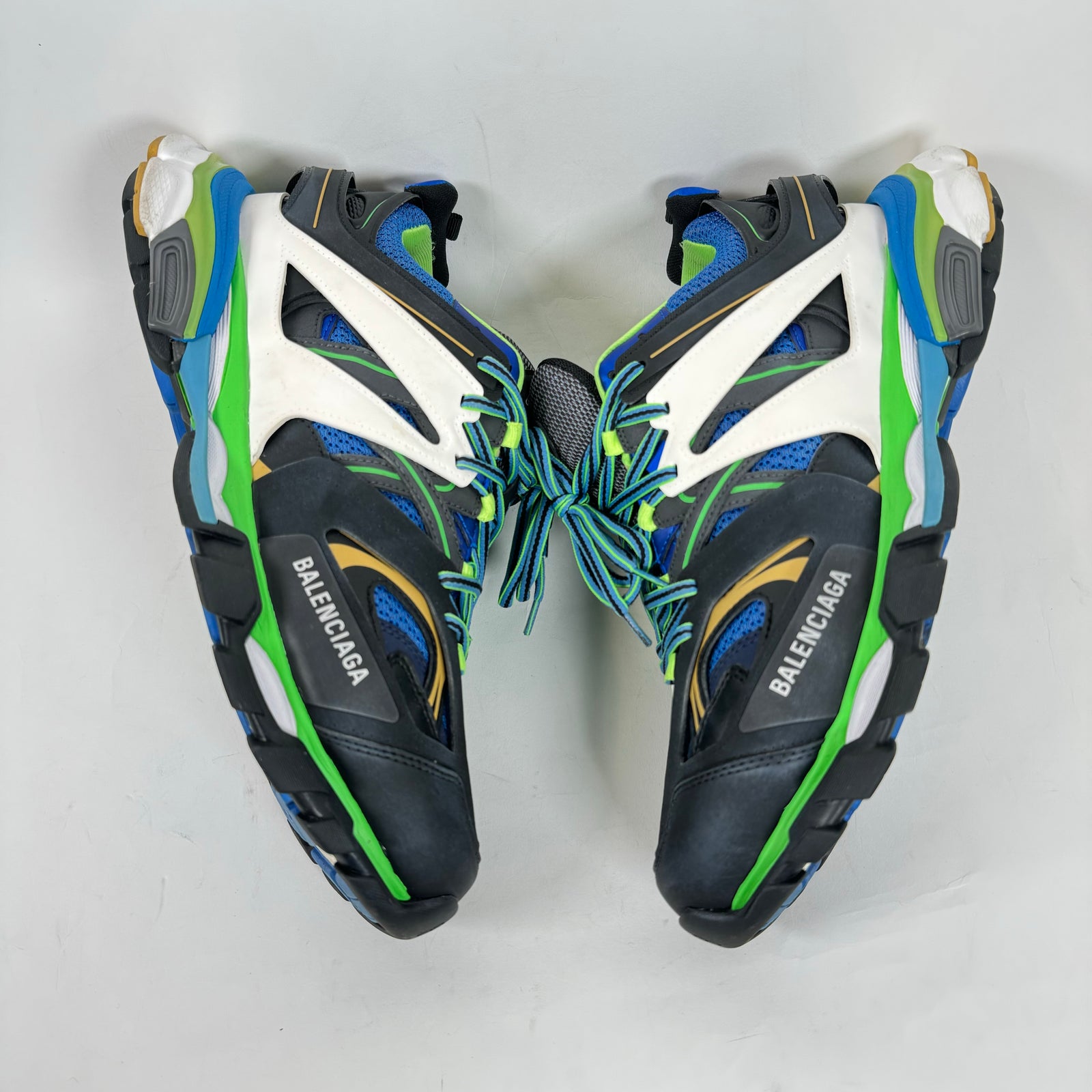 Balenciaga Green/Blue Track Sneakers Size 45