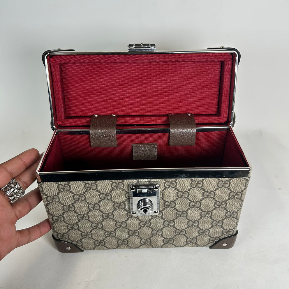 Gucci Bamboo GG Supreme Globe-Trotter Vanity Case