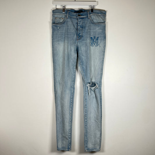 Amiri 'AM' Lightwash Jeans Size 38