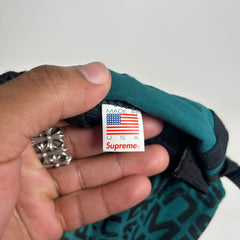 Supreme SS18 Teal Repeater Camp Cap