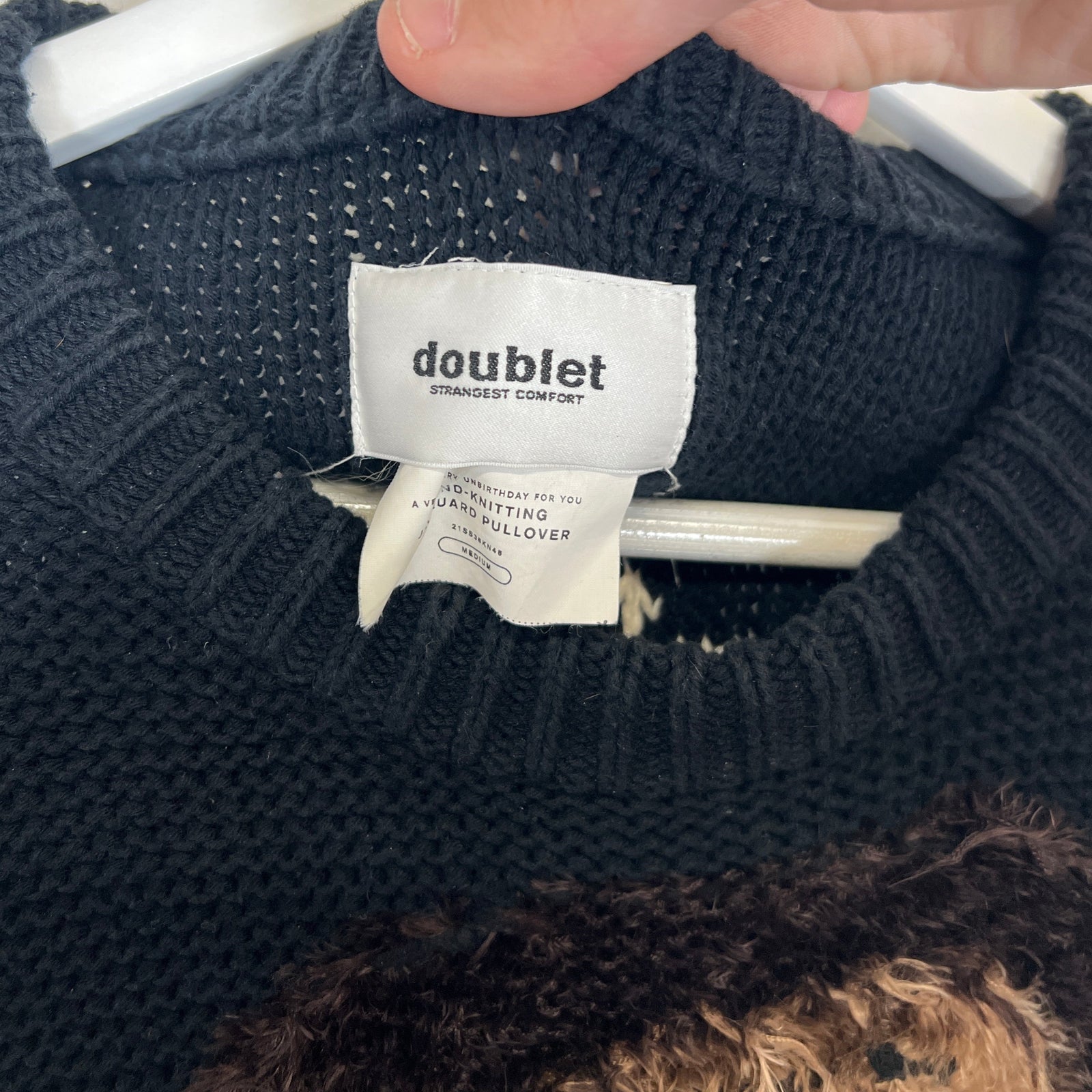 Doublet Knit Bear Sweater Size M